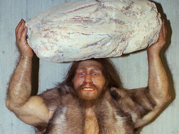 FILE - This Oct. 1996 file photo shows a replica of a Neanderthal man at the Neanderthal museum in Mettmann, western Germany. Next time you call someone a Neanderthal, better look in a mirror. Much of the genes that help determine most people’s skin and hair are much more Neanderthal than not, according to two new studies that look at the DNA fossils hidden in the modern human genome. Scientists isolated the parts of the non-African modern human genetic blueprint that still contain Neanderthal remnants. Barely more than 1 percent comes from 50,000 years ago when modern humans leaving Africa mated with the soon-to-be-extinct Neanderthals. (AP Photo/Heinz Ducklau, File)