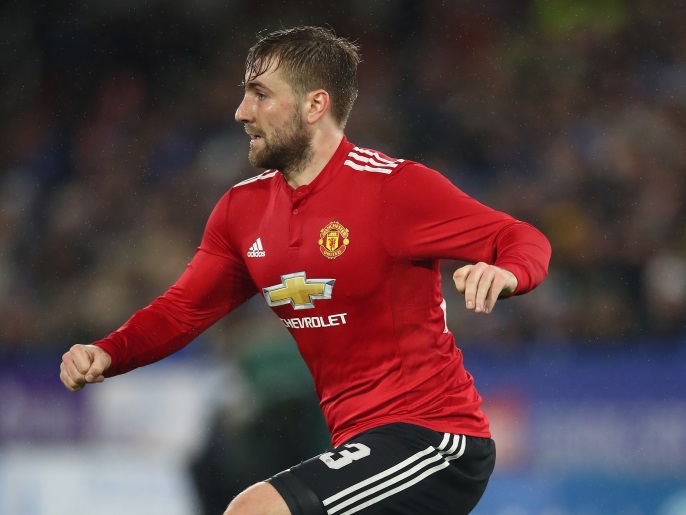 HUDDERSFIELD, ENGLAND - FEBRUARY 17: Luke Shaw of Manchester United in action during the The Emirates FA Cup Fifth Round between Huddersfield Town v Manchester United on February 17, 2018 in Huddersfield, United Kingdom. (Photo by Clive Brunskill/Getty Images)