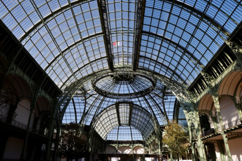 This photograph taken during the closing session of the 19th Summit of the Francophonie in Paris, on October 5, 2024 shows the glass barrel-vaulted roof of the Grand Palais. French President hosts dozens of leaders of French-speaking countries for a summit he hopes will help boost French influence in a world beset by crises, in particular Africa. The leaders will gather from October 4 to 5 for the "Francophonie" summit, the first time the event has been held in France for 33 years. LUDOVIC MARIN/Pool via REUTERS